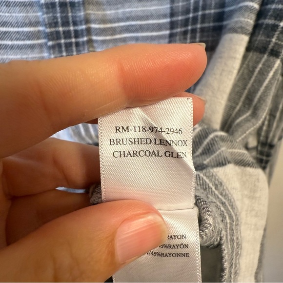 Rails Men’s Brushed Lennox Charcoal Glen Gray Long Sleeve Flannel Shirt Medium - Picture 6 of 7